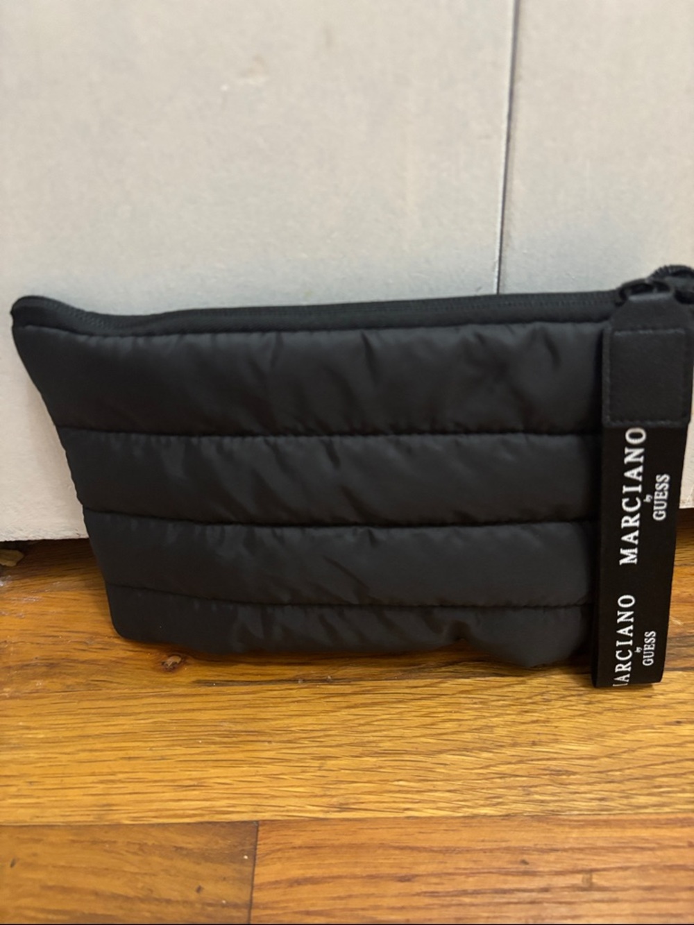 Guess by Marciano Black Quilted Cosmetic Pouch